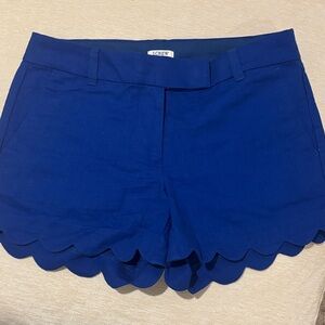 J. Crew Women's High Waist Royal Blue Scalloped Shorts